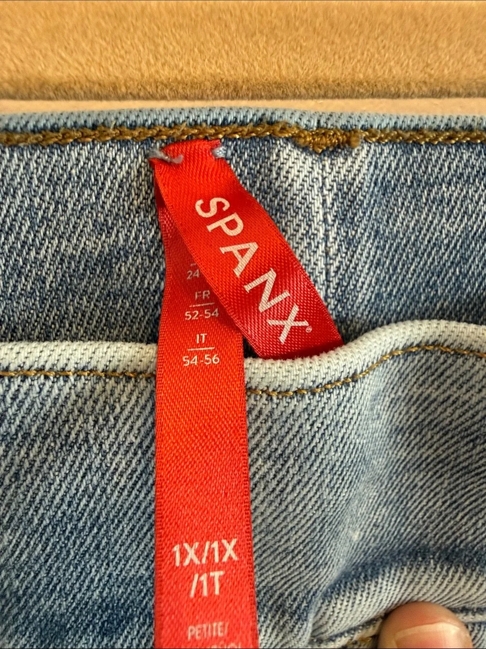 SPANX Denim Cropped Kick Flare Pull On Jeans in  Lightwash Sz 1X